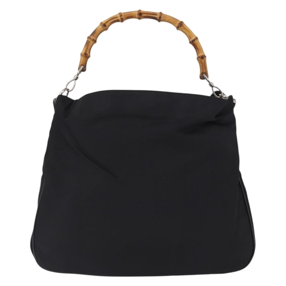 Gucci Vintage Bamboo Shoulder Bag Canvas, BLACK, CANVAS, Shoulder bag