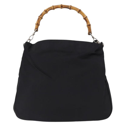 Gucci Vintage Bamboo Shoulder Bag Canvas, BLACK, CANVAS, Shoulder bag