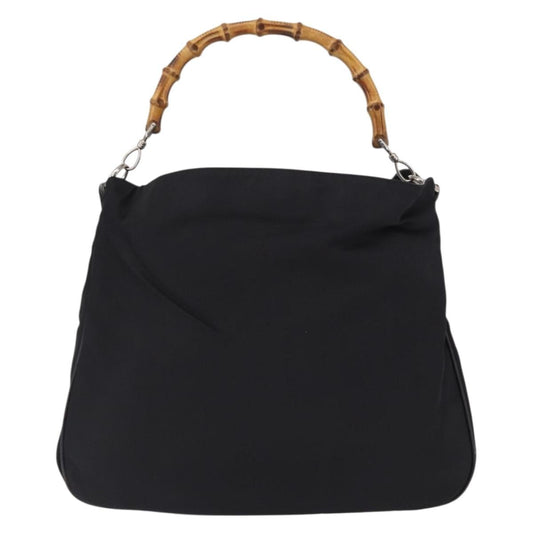 Gucci Vintage Bamboo Shoulder Bag Canvas, BLACK, CANVAS, Shoulder bag