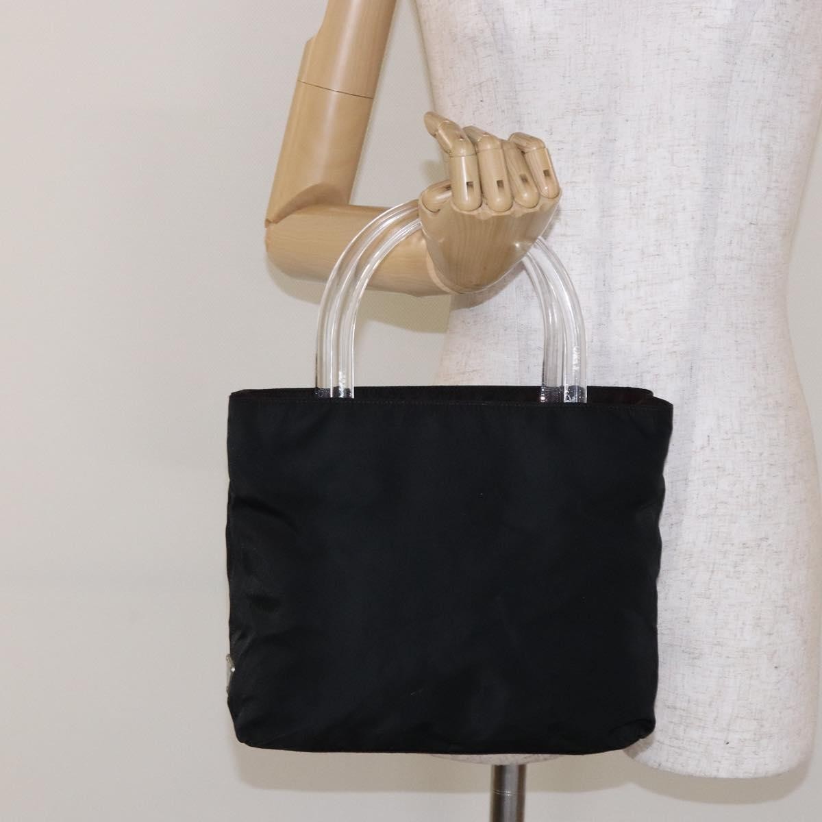 Prada Resin Handle Tote Tessuto, BLACK, NYLON, Tote bag