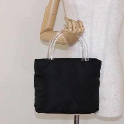 Prada Resin Handle Tote Tessuto, BLACK, NYLON, Tote bag