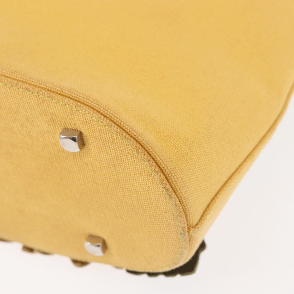 Salvatore Ferragamo Flower tote Canvas, YELLOW, CANVAS, Tote bag