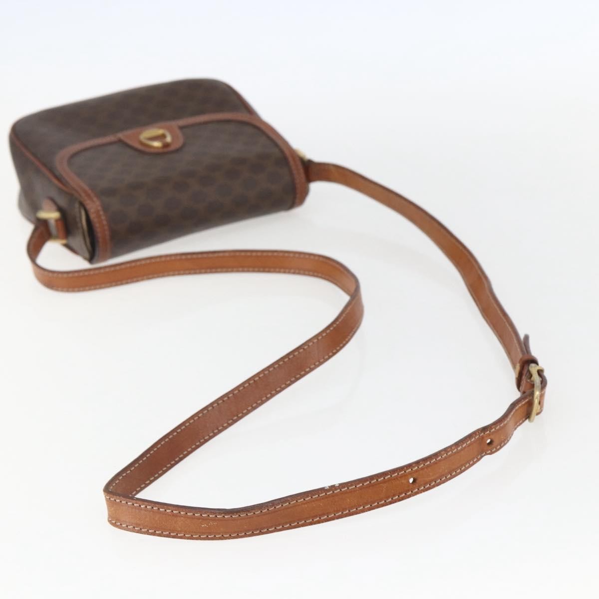 Celine Vintage Macadam Shoulder Bag Canvas and Leather, BROWN, CANVAS, Shoulder bag