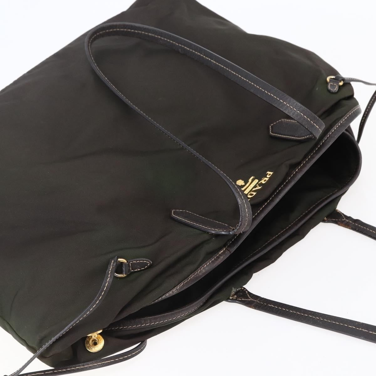 Prada Open Tote Tessuto, Khaki, Nylon, Tote Bag