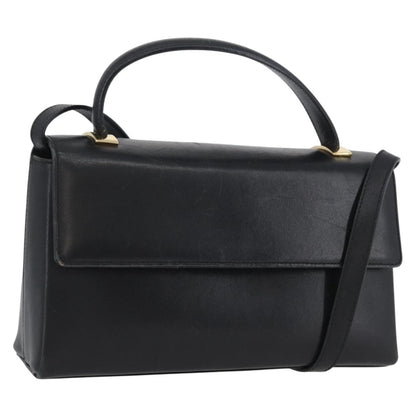 Salvatore Ferragamo Vintage Handbag Leather, BLACK, LEATHER, Handbag