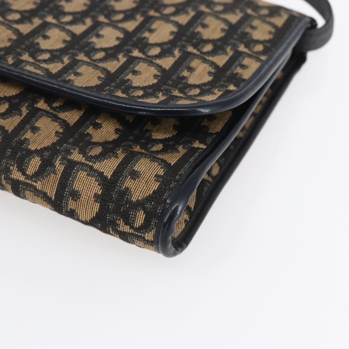 Christian Dior Vintage Trotter Flap Shoulder Bag Diorissimo Canvas, NAVY, CANVAS, Shoulder bag