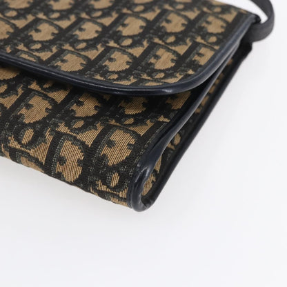 Christian Dior Vintage Trotter Flap Shoulder Bag Diorissimo Canvas, NAVY, CANVAS, Shoulder bag