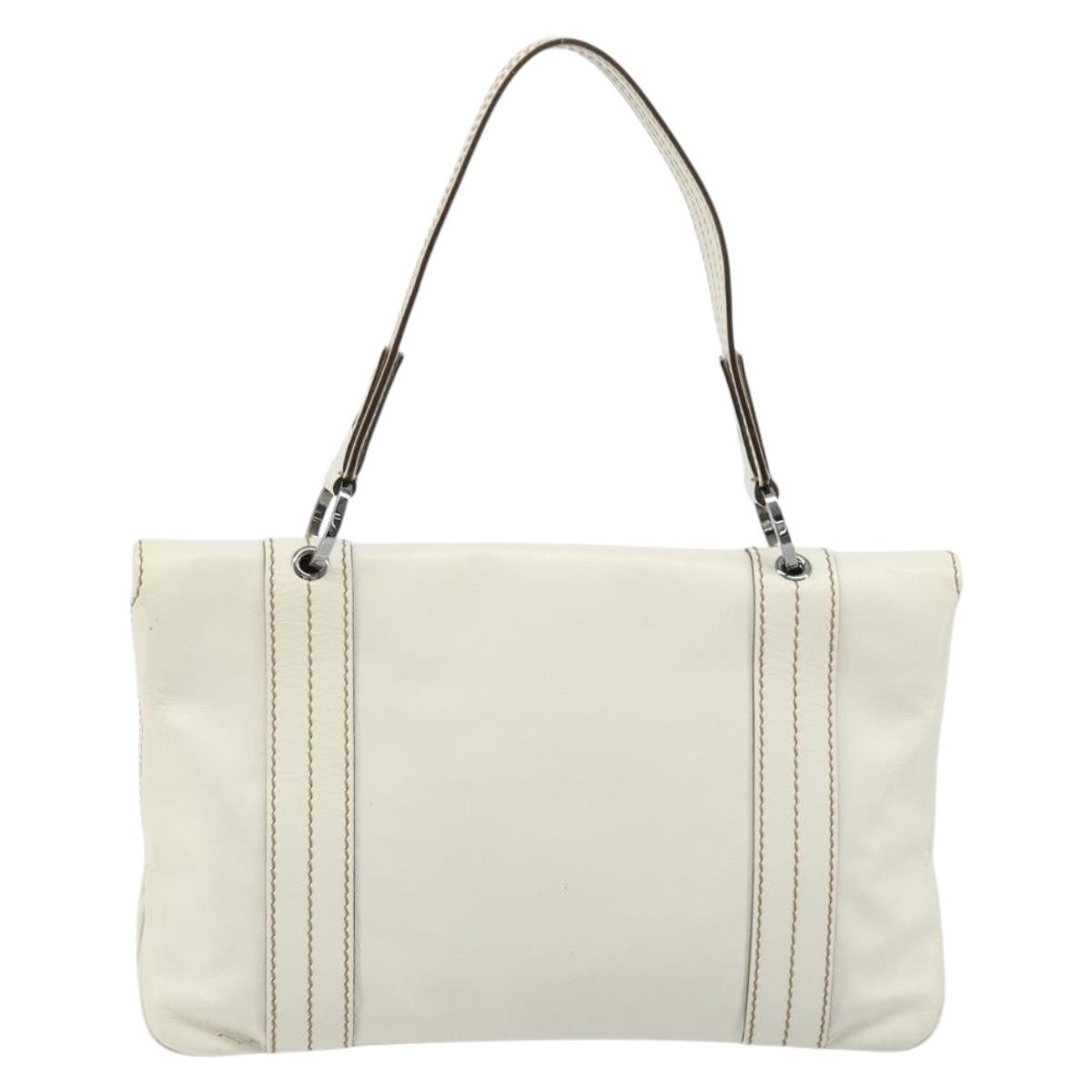 Gucci Vintage Handbag Leather, WHITE, LEATHER, Handbag