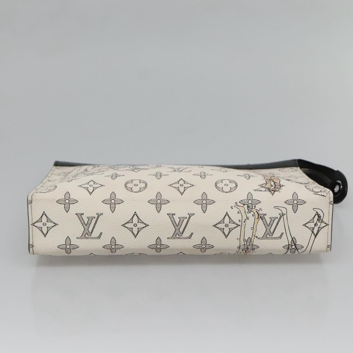 Louis Vuitton Pochette Voyage Limited Edition Chapman Savane Monogram Canvas, WHITE, CANVAS, Clutche & pouche