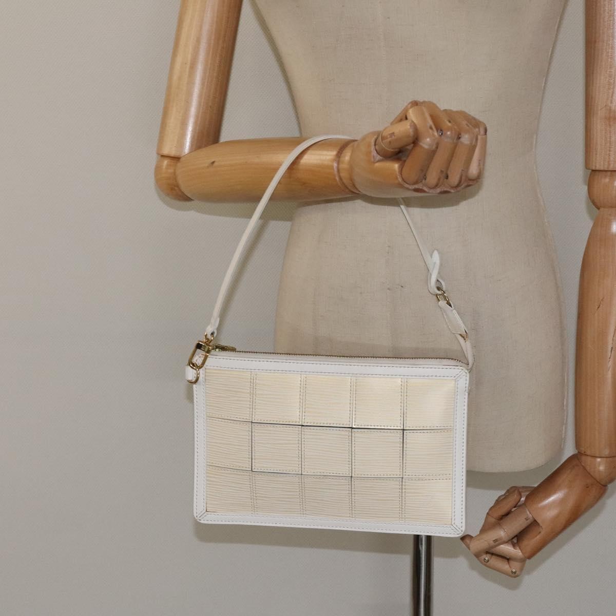 Louis Vuitton Delmonico Pochette Stretch Epi Leather, BEIGE, LEATHER, Clutche & pouche