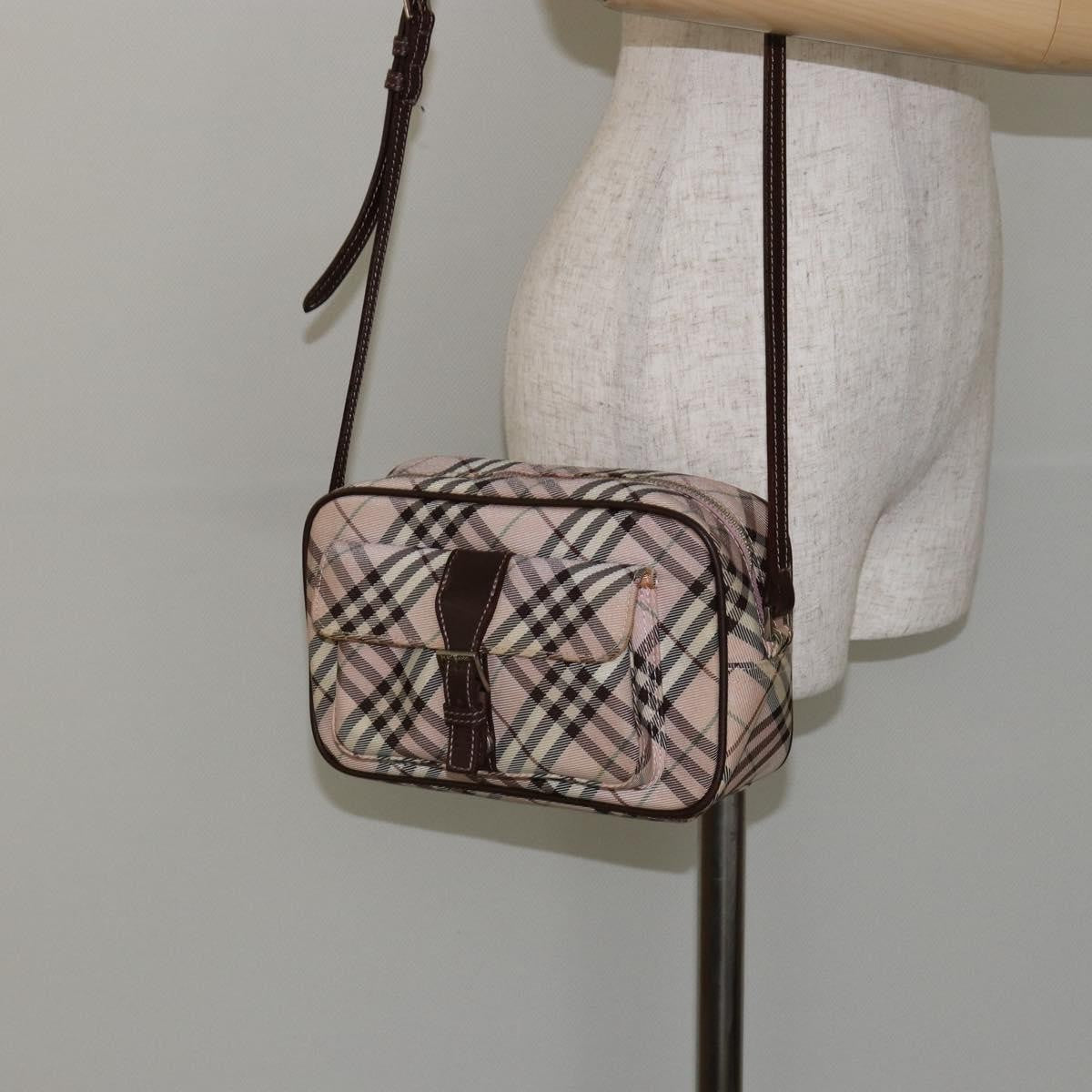 Burberry Nova Check Blue Label Nylon, PINK, CANVAS, Travel bag