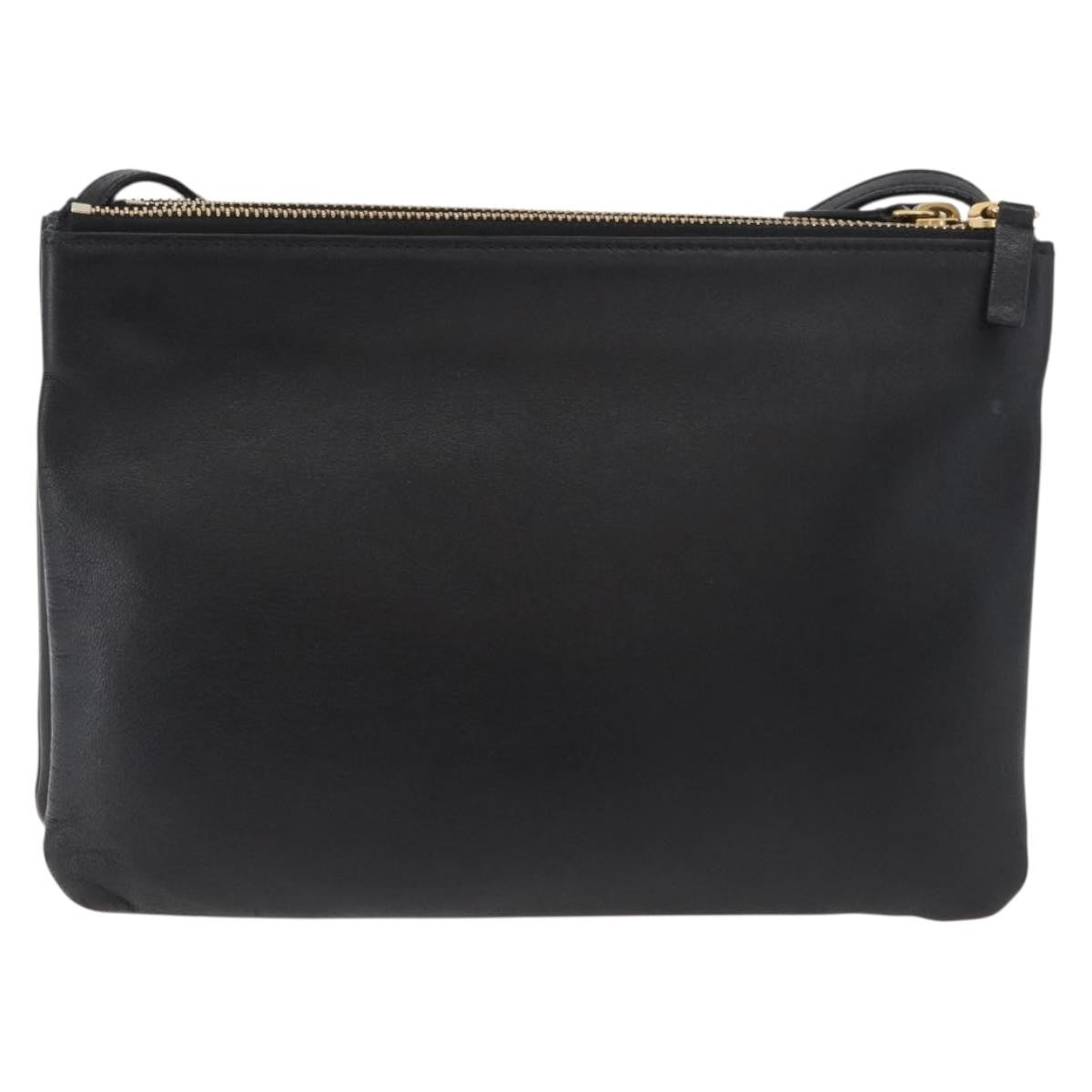 Celine Trio Crossbody Bag Leather, Black, Leather, Shoulder Bag