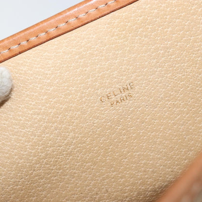 Celine Circle Logo Macadam Pouch Canvas and Leather, BEIGE, CANVAS, Clutche & pouche