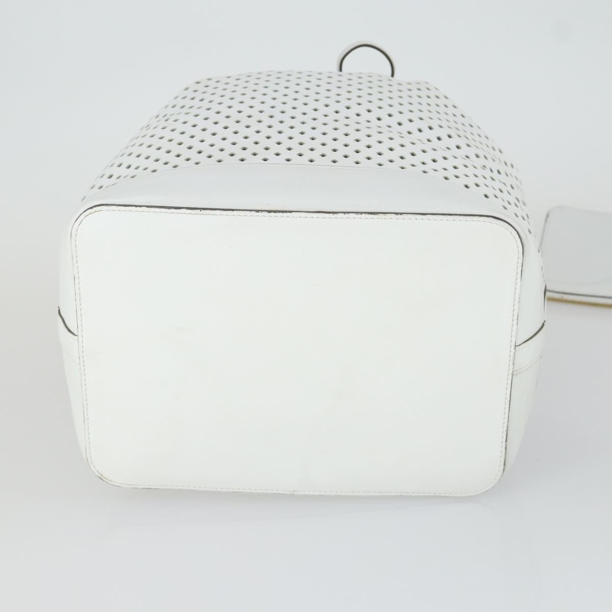 Louis Vuitton Flore Noe Handbag Perforated Leather, WHITE, LEATHER, Shoulder bag