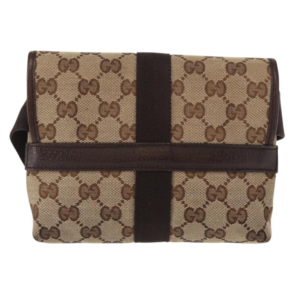 Gucci Buckle Belt Bag GG Canvas, BEIGE, CANVAS, Shoulder bag