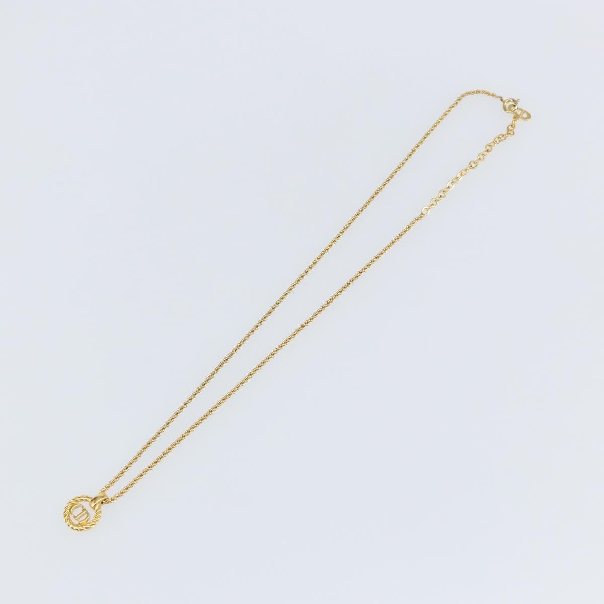 Christian Dior CD Round Pendant Necklace Metal, Gold, Metal, Necklace