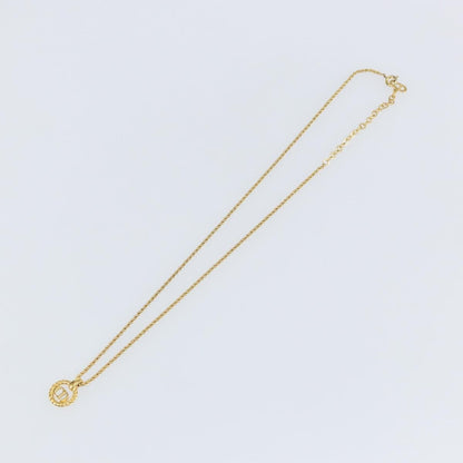 Christian Dior CD Round Pendant Necklace Metal, Gold, Metal, Necklace