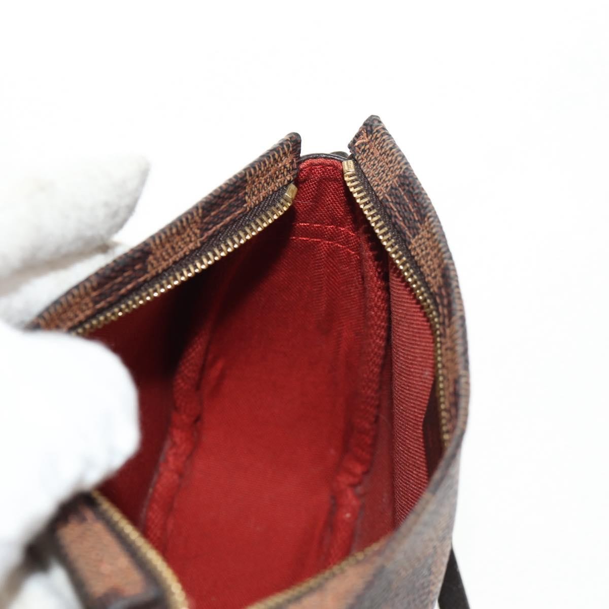 Louis Vuitton Trousse Make Up Bag Damier, BROWN, CANVAS, Clutche & pouche