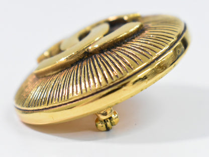 Chanel CC Brooch Metal, GOLD, GOLD_PLATED, Brooch