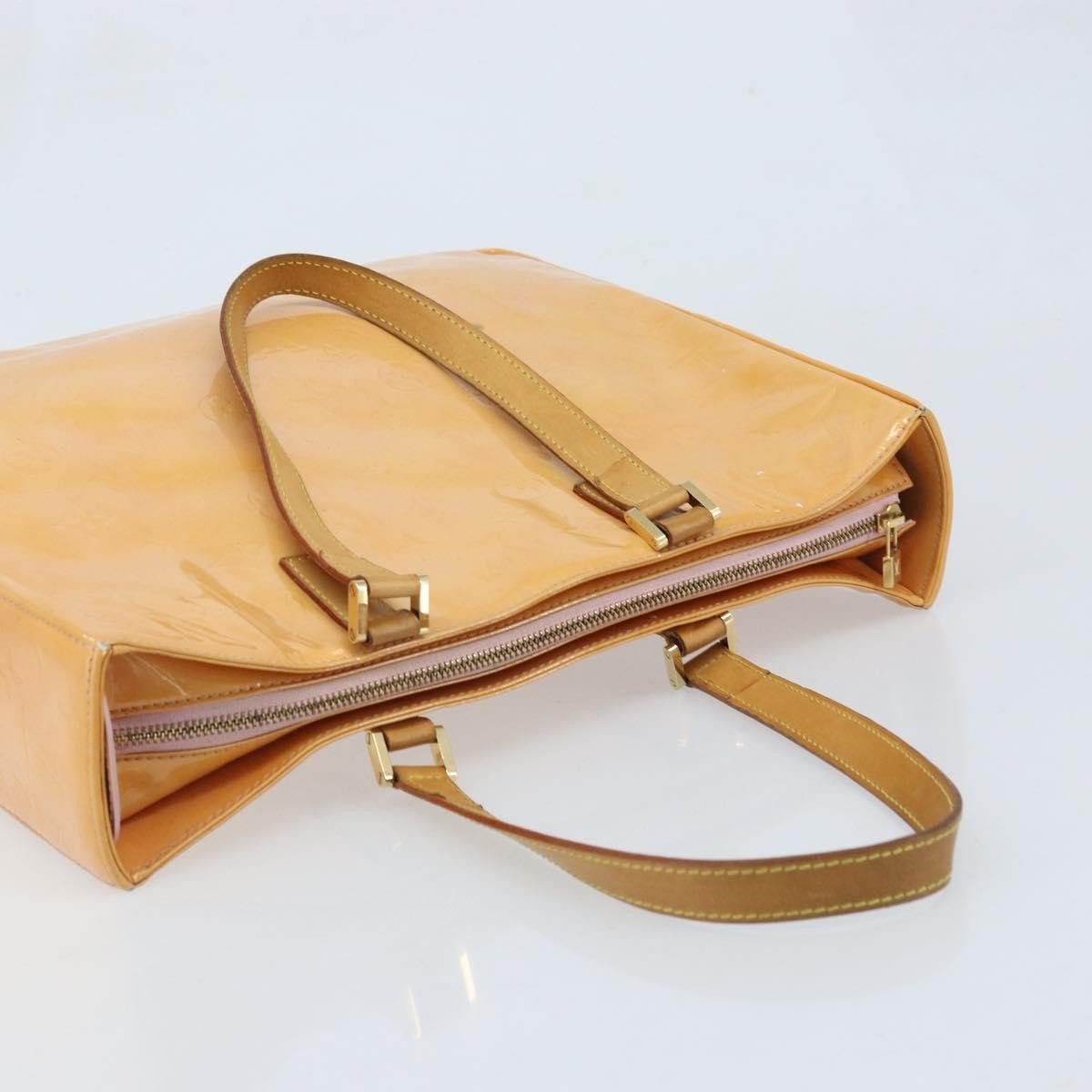 Louis Vuitton Columbus Handbag Monogram Vernis, Beige, Patent Leather, Tote Bag