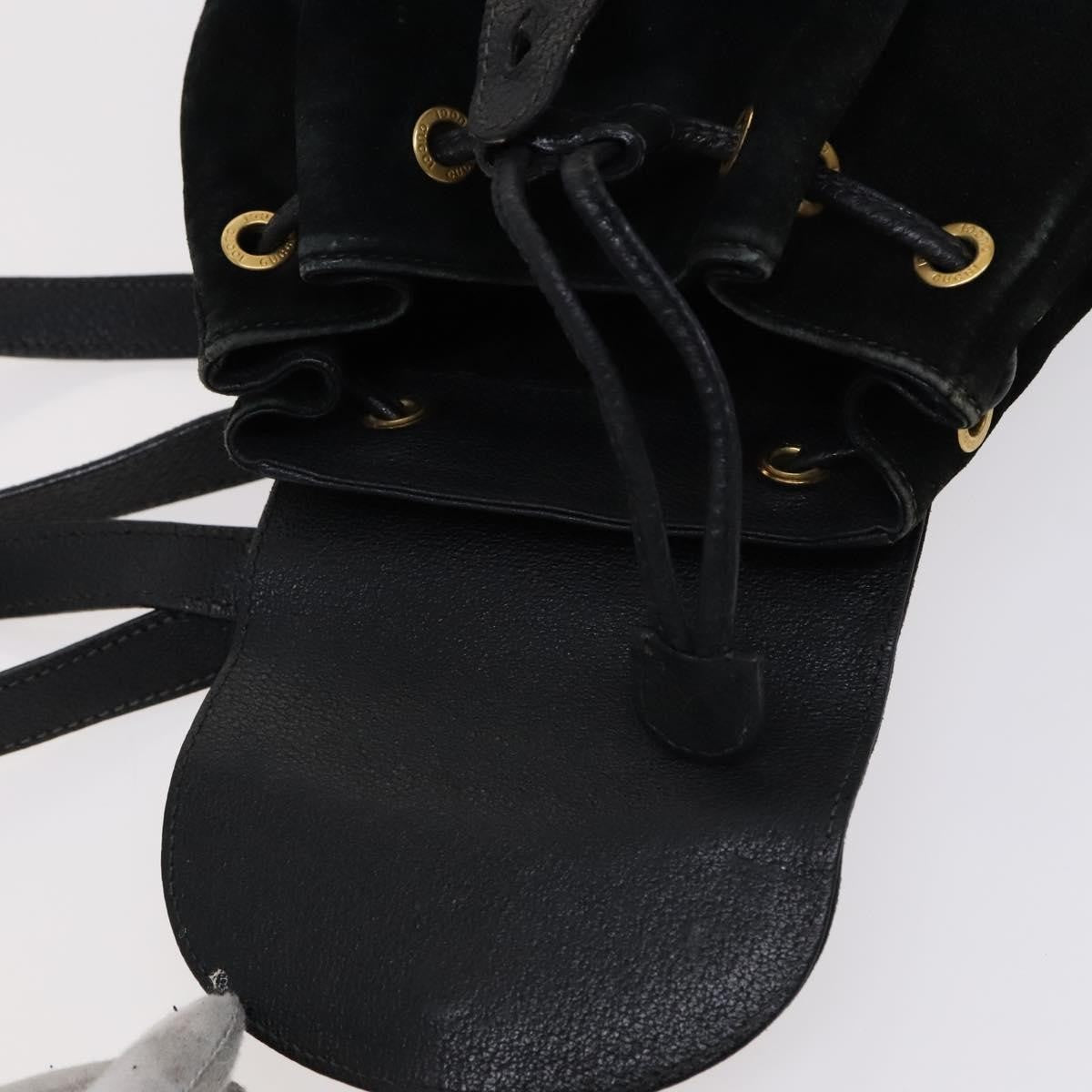 Gucci Gucci bamboo backpack daim, Black, Suede, Backpack