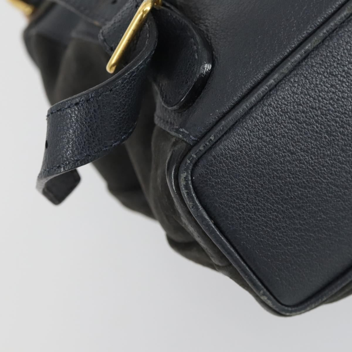 Gucci Vintage Bamboo Backpack Suede, NAVY, SUEDE, Backpack