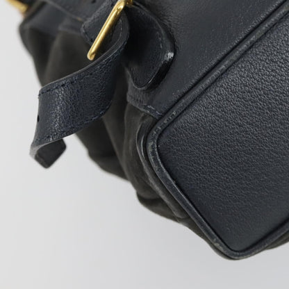 Gucci Vintage Bamboo Backpack Suede, NAVY, SUEDE, Backpack
