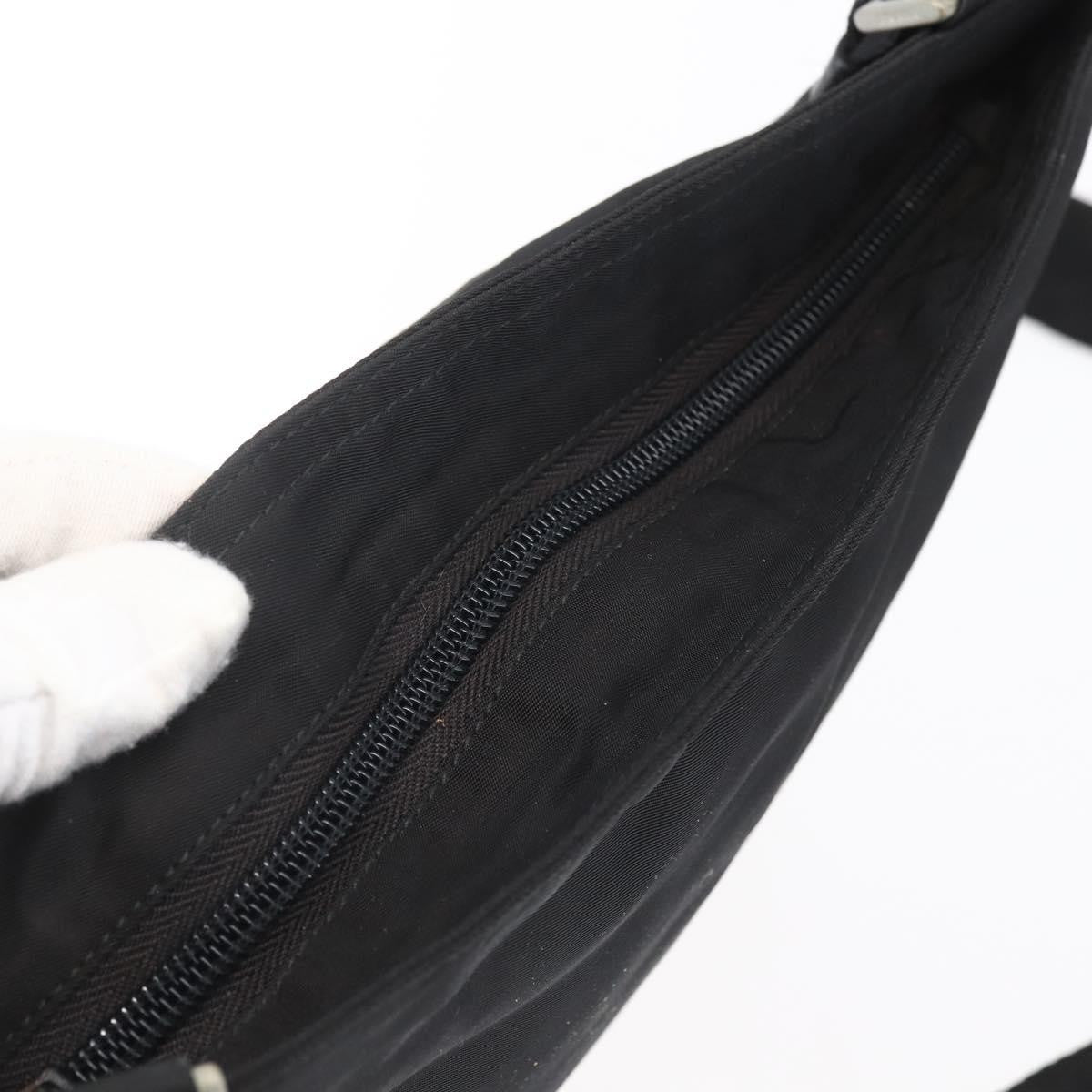 Prada Flat Messenger Bag Tessuto, BLACK, NYLON, Shoulder bag