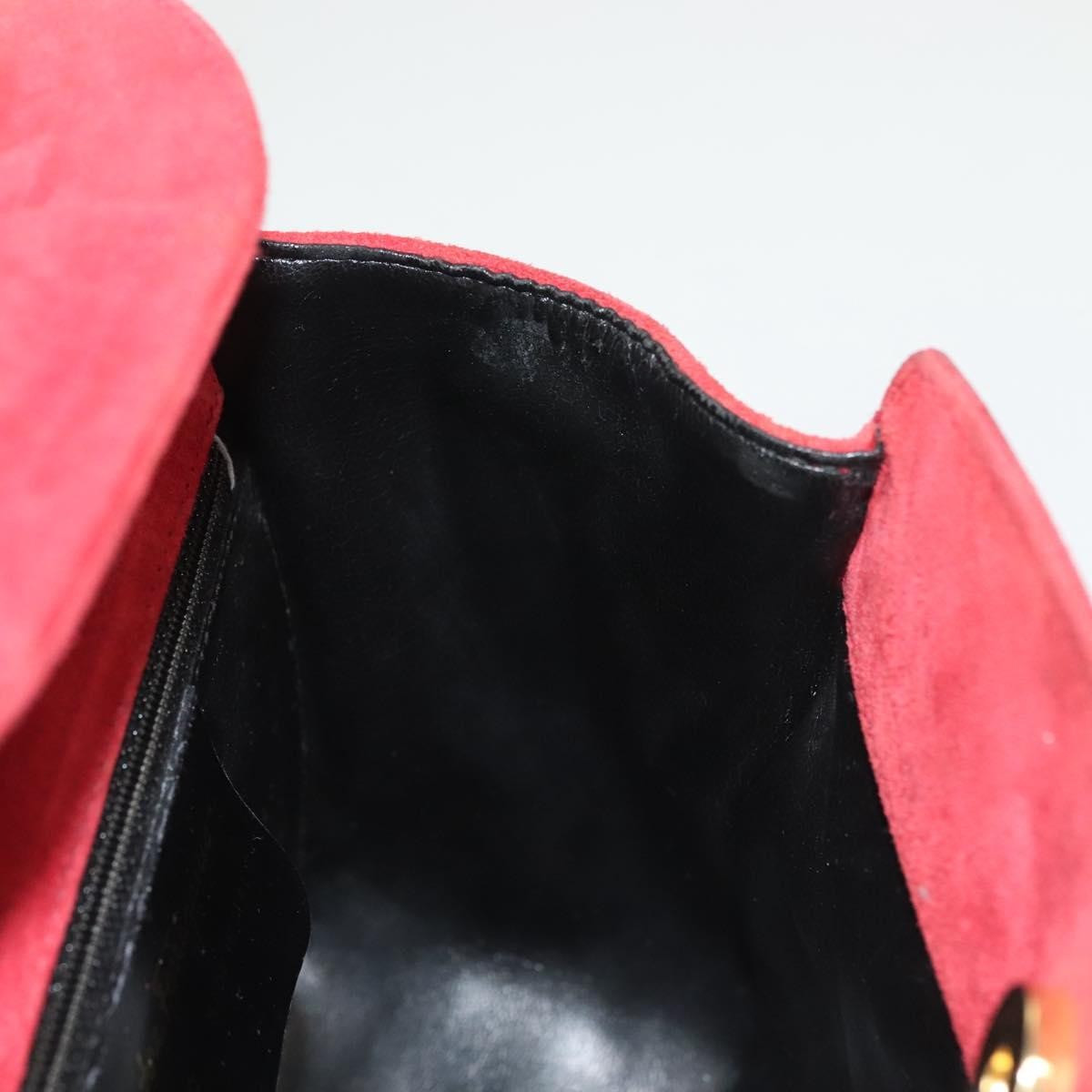 Salvatore Ferragamo Gancini Shoulder Bag Suede, RED, SUEDE, Shoulder bag