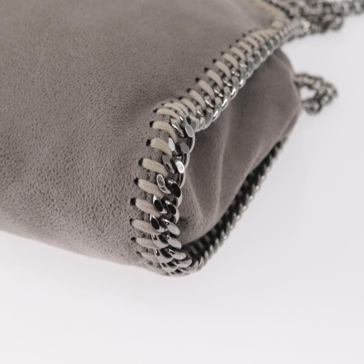 Stella McCartney Falabella Fold Over Crossbody Bag Shaggy Deer, GRAY, POLYESTER, Shoulder bag