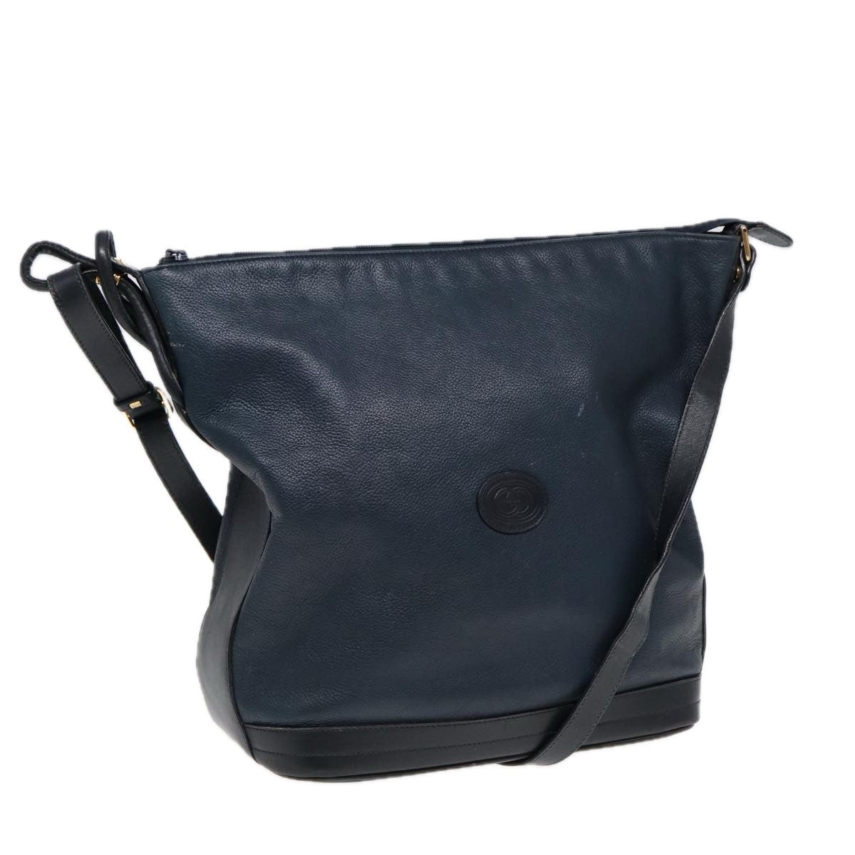 Gucci Vintage Shoulder Bag Leather, NAVY, LEATHER, Shoulder bag