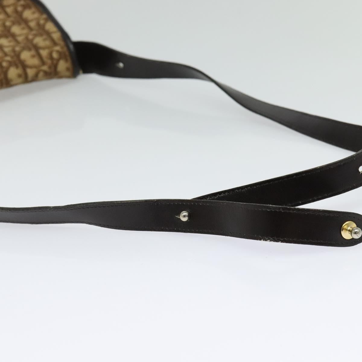 Christian Dior Vintage Trotter Flap Shoulder Bag Canvas, BROWN, CANVAS, Shoulder bag