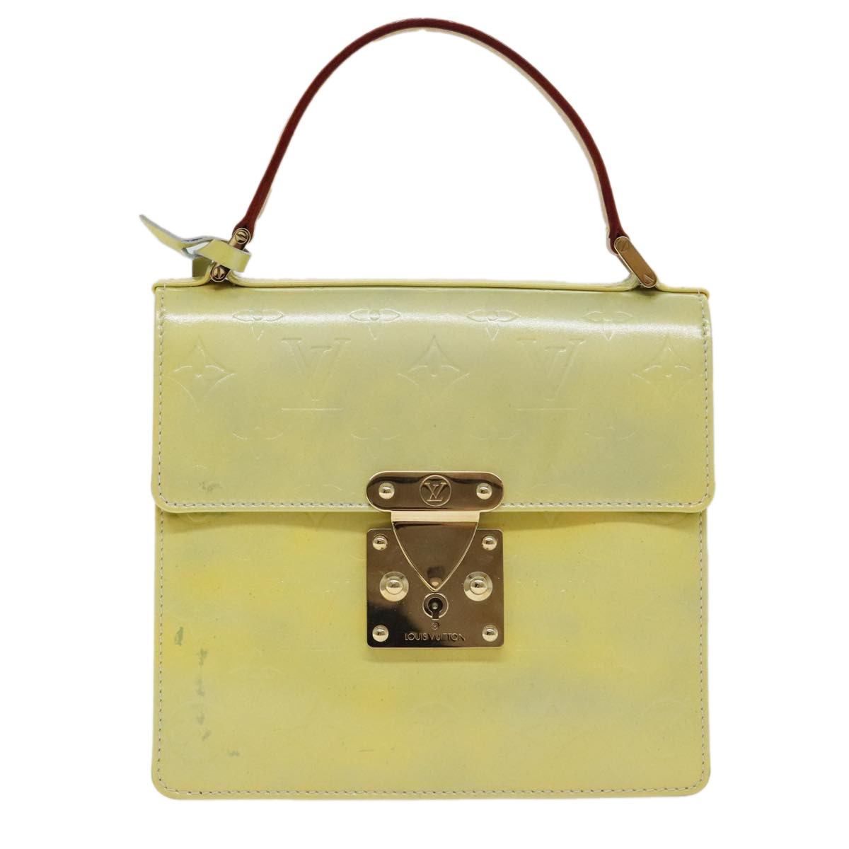 Louis Vuitton Spring Street NM Handbag Monogram Vernis with Monogram Canvas, BEIGE, PATENT_LEATHER, Handbag