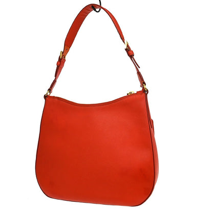 Prada Lux Zip Hobo Saffiano Leather, RED, LEATHER, Shoulder bag