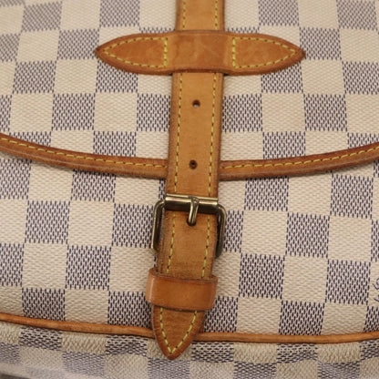 Louis Vuitton Saumur Handbag Damier, BEIGE, CANVAS, Shoulder bag