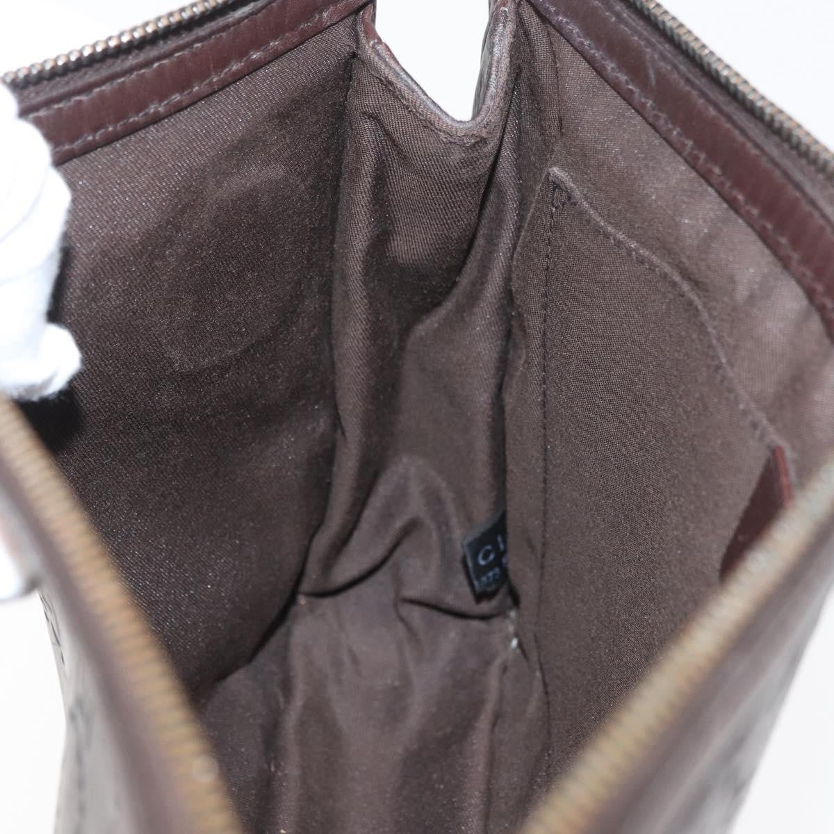 Gucci Zip Pouch Leather, BROWN, LEATHER, Clutche & pouche
