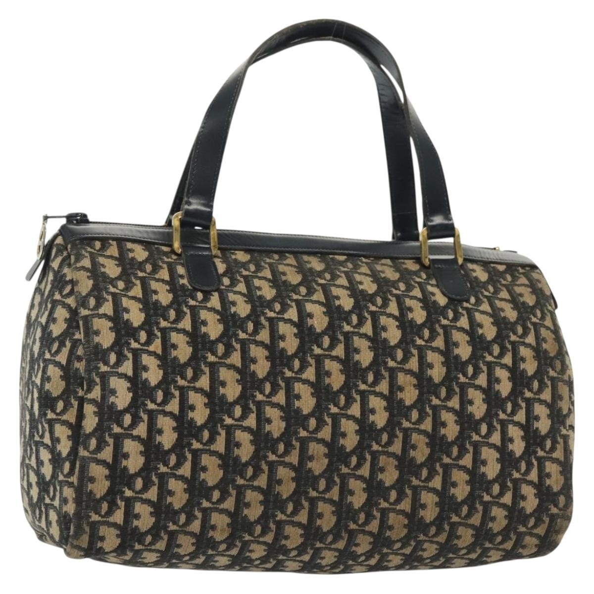 Christian Dior Vintage Trotter Boston Bag Diorissimo Canvas, NAVY, CANVAS, Travel bag