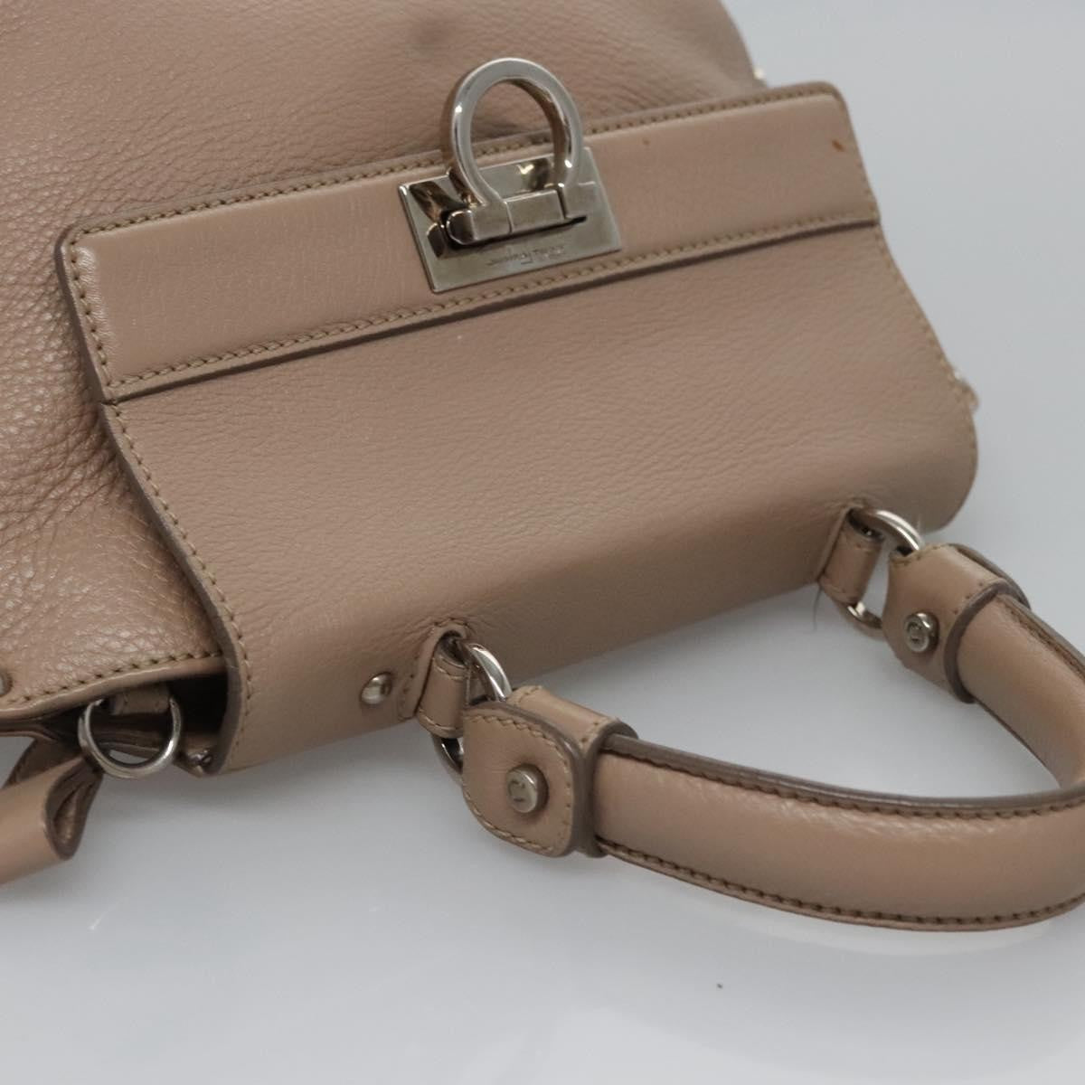 Salvatore Ferragamo Sofia Satchel Leather, BEIGE, LEATHER, Handbag