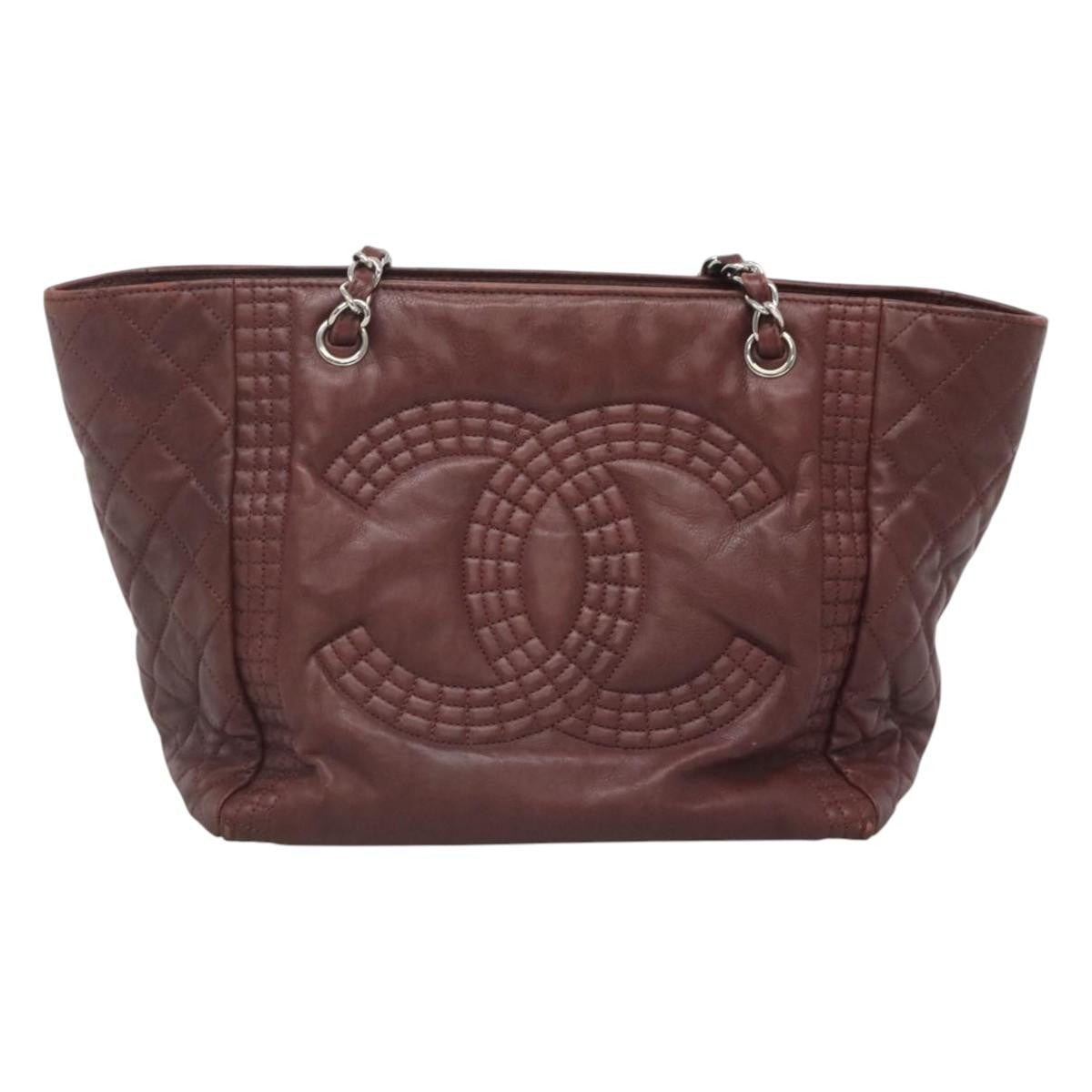 Chanel Coco Bengal Shopping Tote Lambskin, BROWN, LEATHER, Tote bag