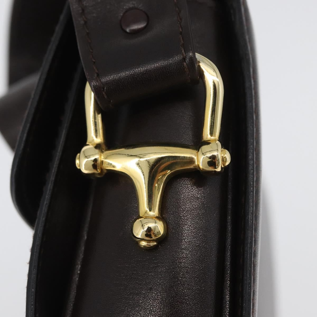 Celine Vintage Shoulder Bag Leather, BROWN, LEATHER, Shoulder bag