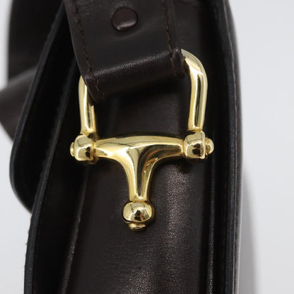 Celine Vintage Shoulder Bag Leather, BROWN, LEATHER, Shoulder bag