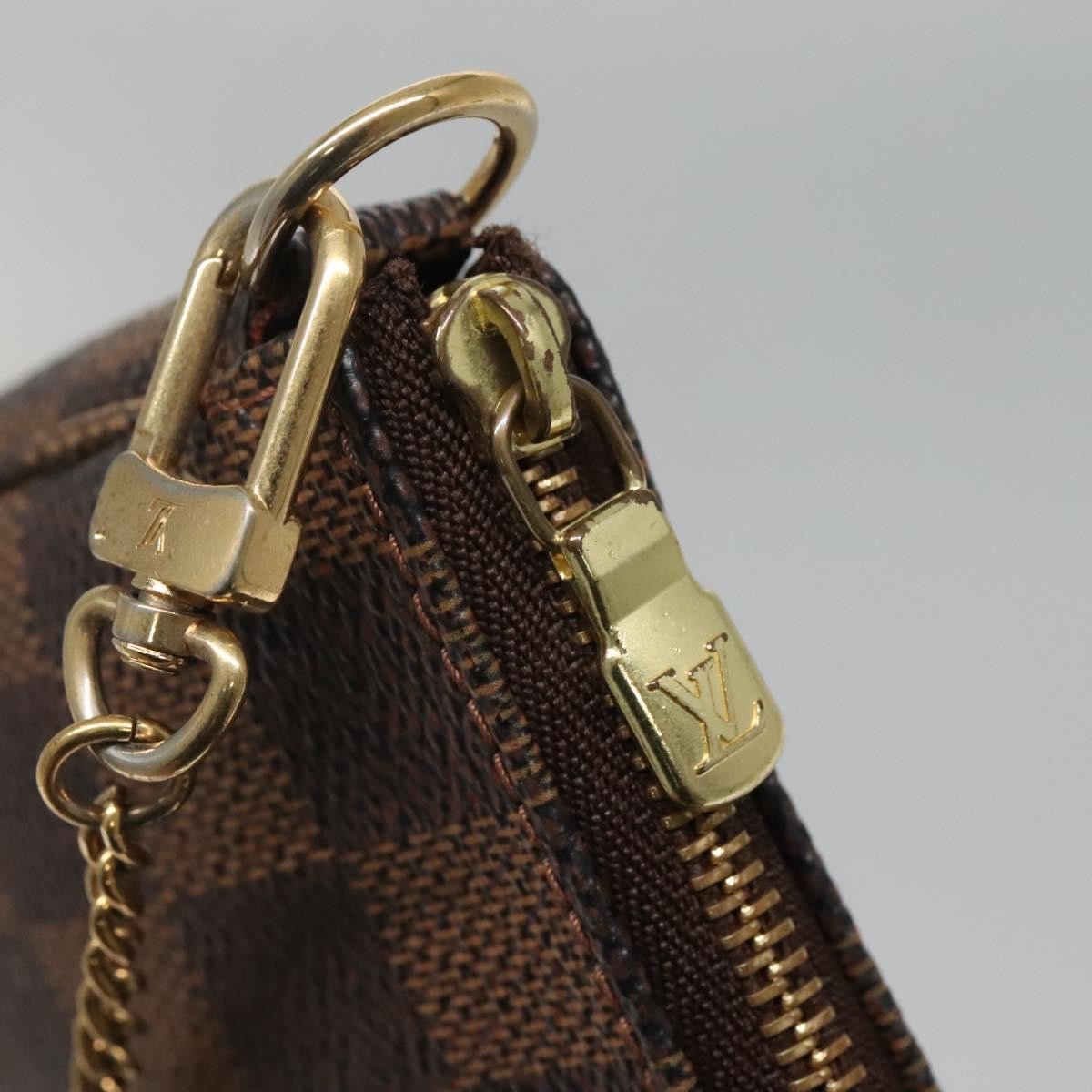 Louis Vuitton Pochette Accessoires Damier, BROWN, CANVAS, Clutche & pouche