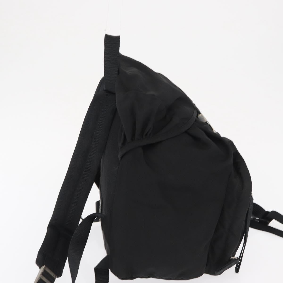 Prada Single Buckle Pocket Backpack Tessuto, BLACK, NYLON, Backpack