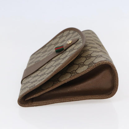 Gucci Sherry line pouch Canvas, BEIGE, PVC, Clutche & pouche