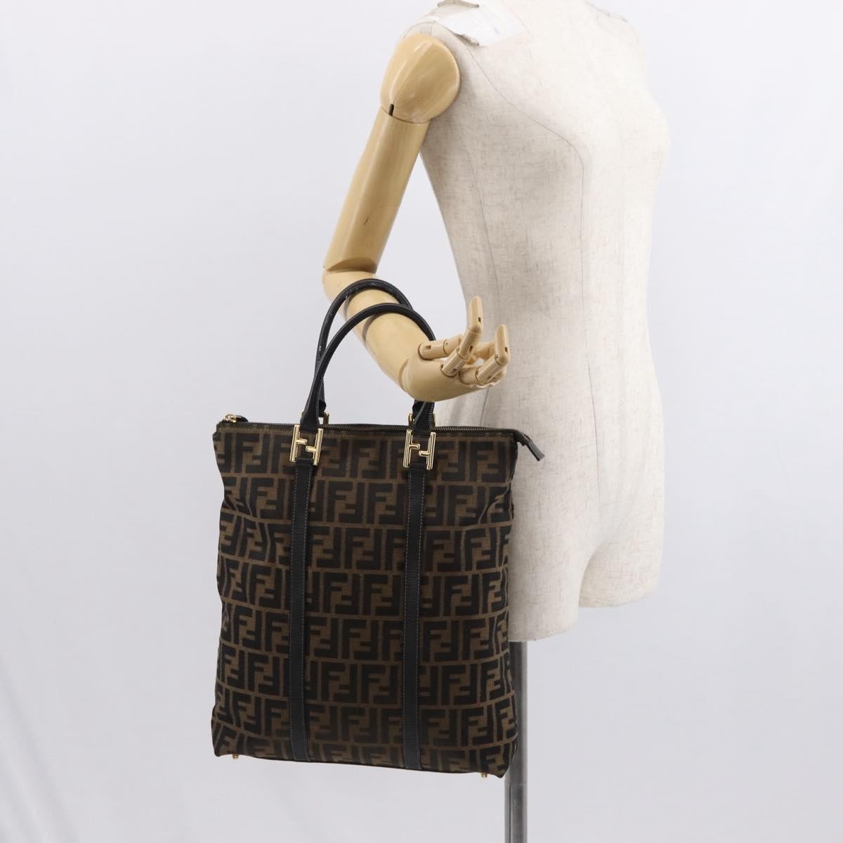 Fendi Zucca Tote bag Canvas, BLACK, CANVAS, Tote bag