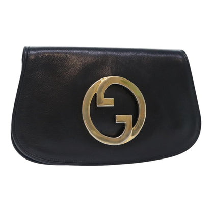 Gucci Vintage Blondie Clutch Leather, BLACK, LEATHER, Clutche & pouche