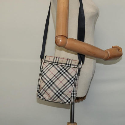 Burberry Nova Check Blue Label Nylon, Beige, Nylon, Shoulder Bag