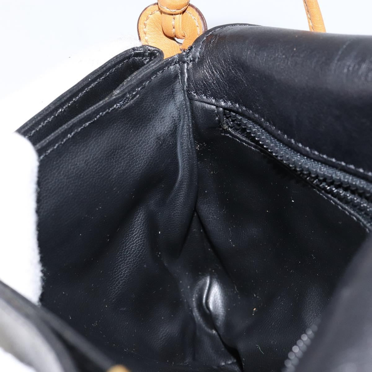 Celine Vintage Flap Shoulder Bag Leather, NAVY, LEATHER, Shoulder bag