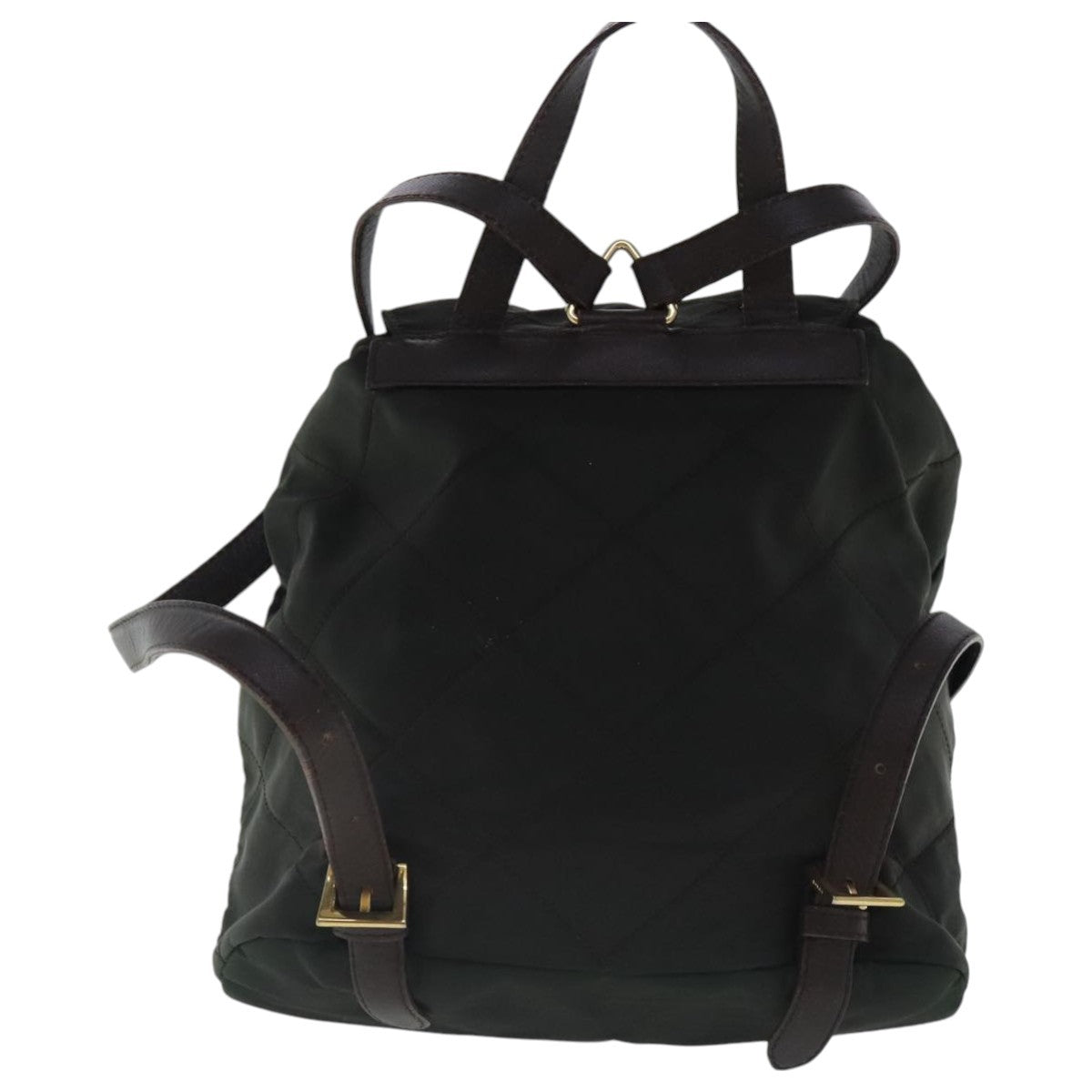 Prada Buckle Backpack Quilted Tessuto, GREEN, NYLON, Backpack
