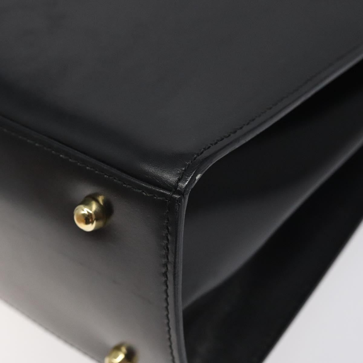 Gucci Vintage Lady Lock Top Handle Bag Leather, BLACK, LEATHER, Handbag